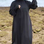 بوركيني Malak - بدلة سباحة شرعية مضادة للماء بأسود أنيق en – Boutique Nazlyshop