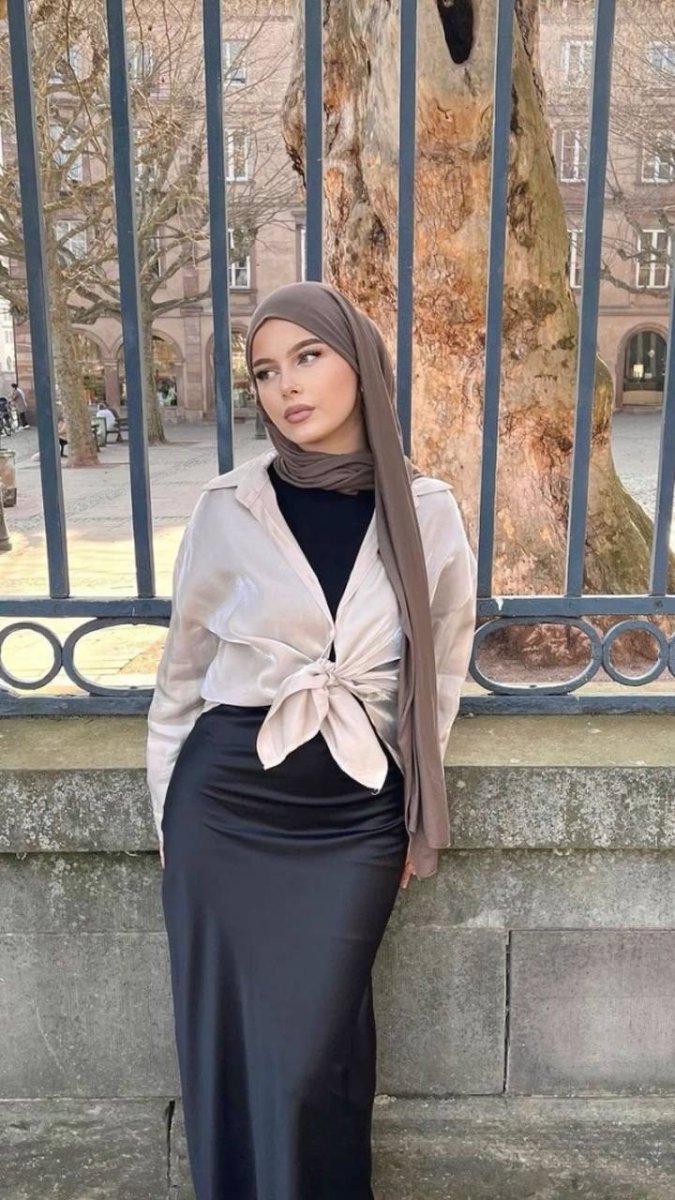 Jupe satin longue en – Boutique Nazlyshop
